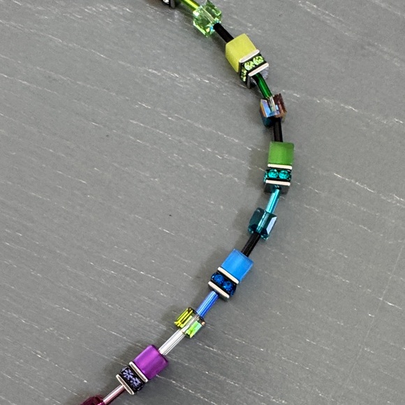 Colorful Beaded Necklace with Silver Accents - Picture 4 of 5